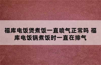 福库电饭煲煮饭一直喷气正常吗 福库电饭锅煮饭时一直在排气